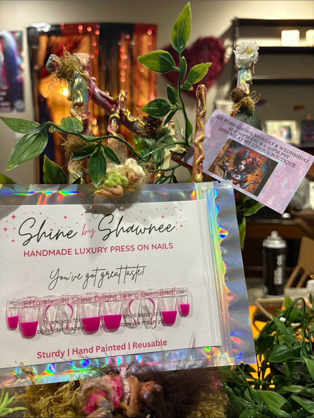 Shine by Shawnee- Pink Handmade Luxury Reusable Press-On Nails NWT 5/$35 1/$10 - Picture 2 of 4